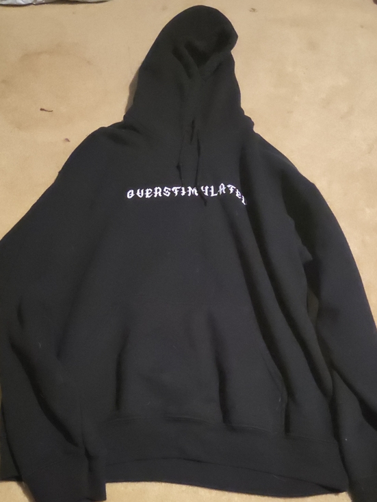 Gildan Tops - Black Graphic Hoodie with Front Script